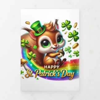 Schattigee St Patrick's Day kaart met Eekhoorn