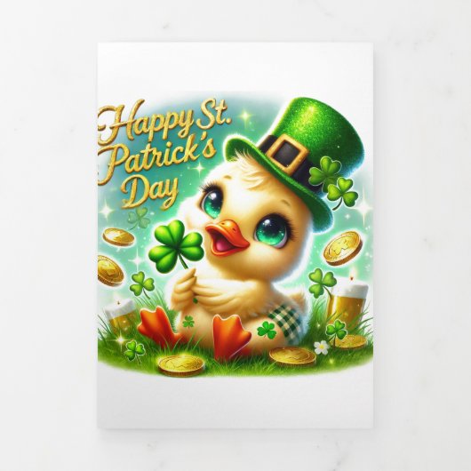Schattigee St Patrick's Day kaart met eend (Cover)