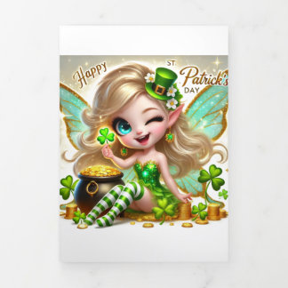 Schattigee St Patrick's Day kaart met Fairy