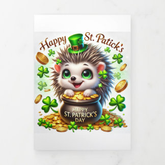 Schattigee St Patrick's Day-kaart met feestelijke  Drieluik Wenskaart