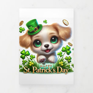 Schattigee St Patrick's Day-kaart met feestelijke  Drieluik Wenskaart