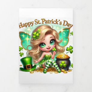 Schattigee St Patrick's Day-kaart met Feestelijke  Drieluik Wenskaart