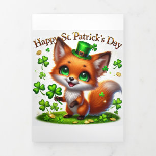 Schattigee St Patrick's Day kaart met Fox