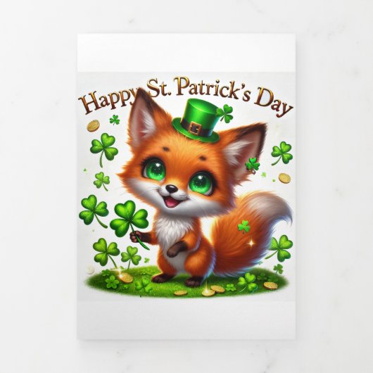 Schattigee St Patrick's Day kaart met Fox (Cover)