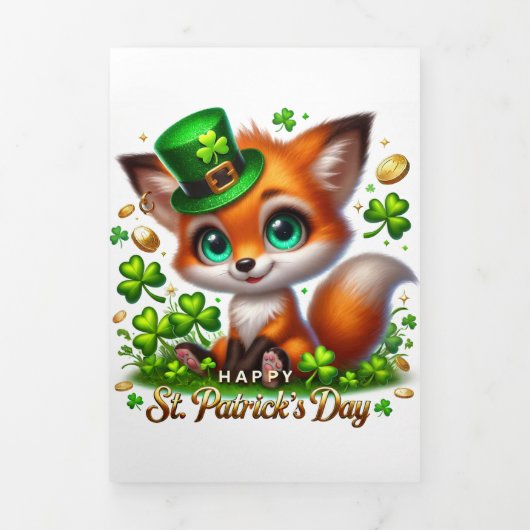 Schattigee St Patrick's Day kaart met Fox (Cover)