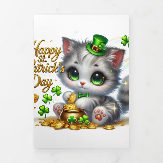 Schattigee St Patrick's Day kaart met Kat (Cover)