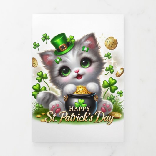 Schattigee St Patrick's Day kaart met Kat (Cover)