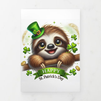 Schattigee St Patrick's Day kaart met Luiaard