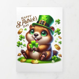 Schattigee St Patrick's Day kaart met Marmot