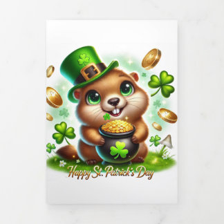 Schattigee St Patrick's Day kaart met Marmot