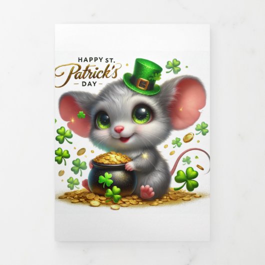Schattigee St Patrick's Day kaart met muis (Cover)