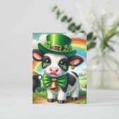Schattigee St. Patricks Day Koe Briefkaart (Staand voorkant)