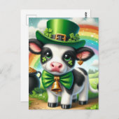 Schattigee St. Patricks Day Koe Briefkaart (Voorkant / Achterkant)