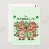 Schattigee St Patricks Day Koeien Briefkaart (Voorkant / Achterkant)