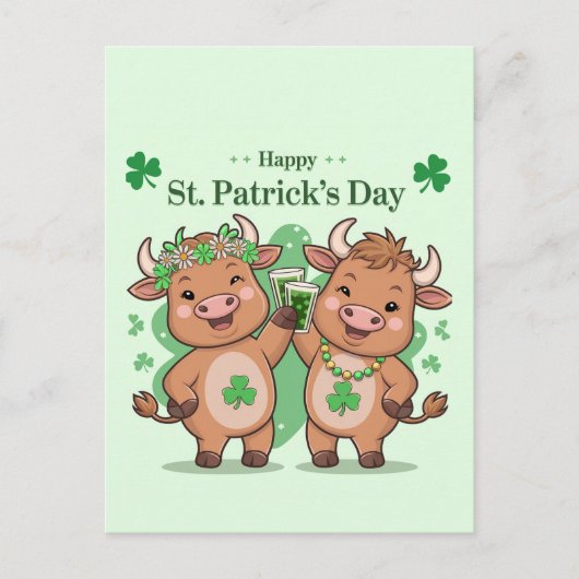 Schattigee St Patricks Day Koeien Briefkaart (Voorkant)