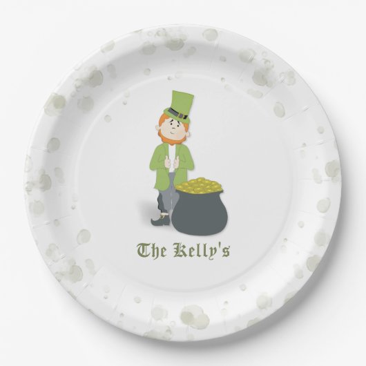 Schattigee St. Patrick's Day Leprechaun Custom Papieren Bordje (Voorkant)