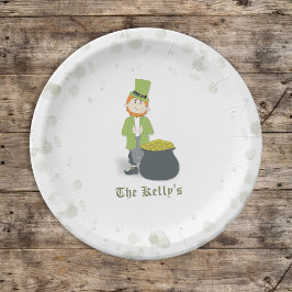 Schattigee St. Patrick's Day Leprechaun Custom Papieren Bordje