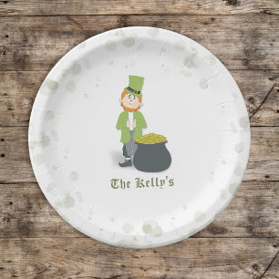 Schattigee St. Patrick's Day Leprechaun Custom Papieren Bordje