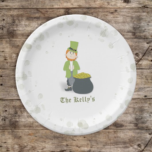 Schattigee St. Patrick's Day Leprechaun Custom Papieren Bordje