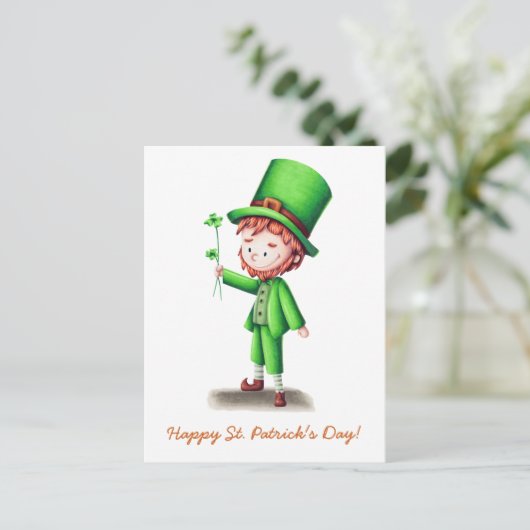 Schattigee St Patrick's Day Leprechaun Feestdagenkaart (Staand voorkant)