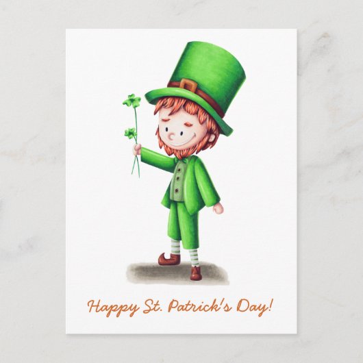 Schattigee St Patrick's Day Leprechaun Feestdagenkaart (Voorkant)