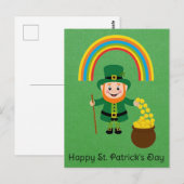 Schattigee St Patricks Day Leprechaun Rainbow Gold Briefkaart (Voorkant / Achterkant)