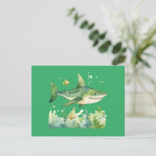Schattigee St Patrick's Day Shark Briefkaart (Staand voorkant)