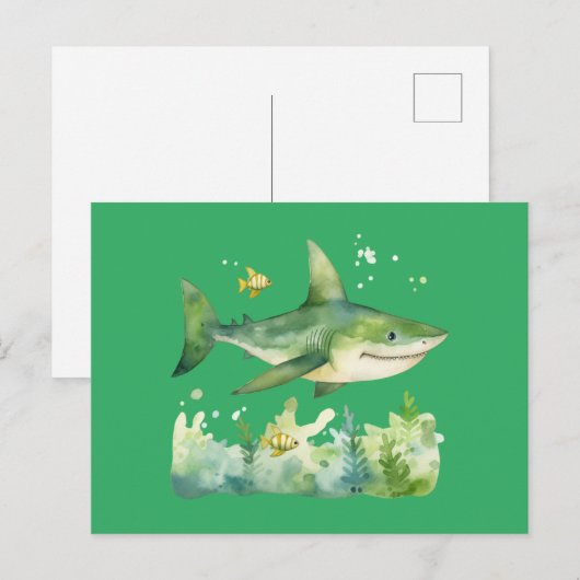 Schattigee St Patrick's Day Shark Briefkaart (Voorkant / Achterkant)
