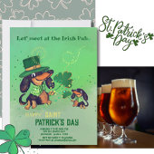 Schattigee ST. Patrick's Day Teckels uitnodiging