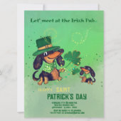 Schattigee ST. Patrick's Day Teckels uitnodiging (Voorkant)