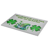 Schattigee St Patrick's Gnome Slapen op grijs | Snijplank (Hoek)