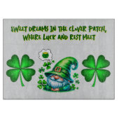 Schattigee St Patrick's Gnome Slapen op grijs | Snijplank (Voorkant)