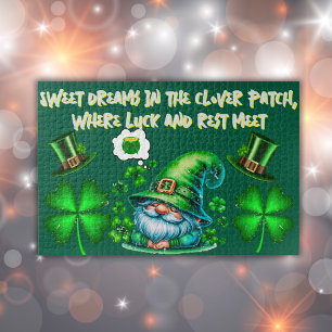 Schattigee St Patrick's Gnome Slapen op jager groe Legpuzzel