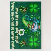 Schattigee St Patrick's Gnome Slapen op jager groe Legpuzzel (Verticaal)