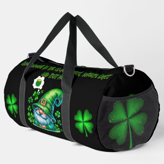 Schattigee St Patrick's Gnome Slapen op zwart | Plunjezak (Rechterhoek)