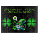 Schattigee St Patrick's Gnome Slapen op zwart | Snijplank (Voorkant)