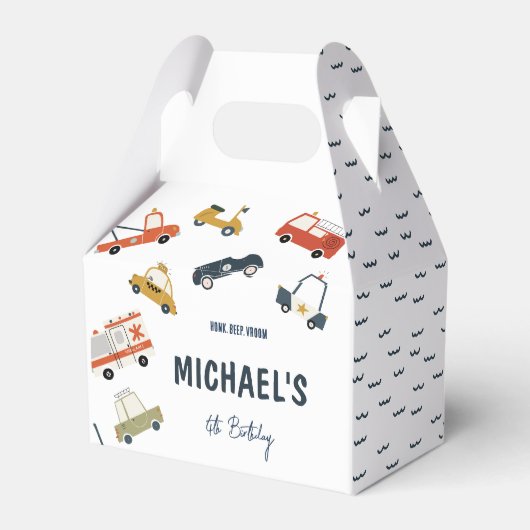 Schattigee Stadsauto's Gable Favor Box Bedankdoosjes (Achterkant)