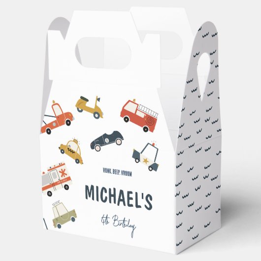 Schattigee Stadsauto's Gable Favor Box Bedankdoosjes (Geopend)