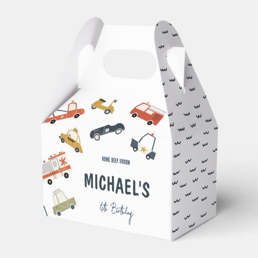 Schattigee Stadsauto's Gable Favor Box Bedankdoosjes (Voorkant Zijde)