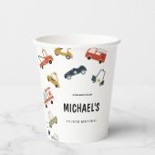 Schattigee stadsauto's Verjaardag Papieren Bekers (Voorkant)