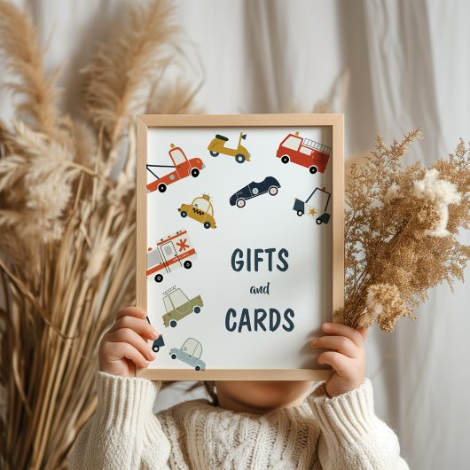 Schattigee stadsauto's Verjaardagsteken Poster