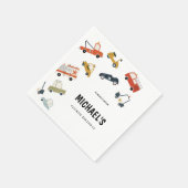 Schattigee stadsauto's verjaardagsuitnodiging servet (Hoek)