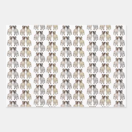 Schattigee Staffordshire Bull Terrier Hondenliefhe Inpakpapier Vel (Voorkant)