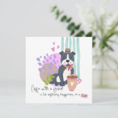 Schattigee Staffy Dog Funny Coffee Quote bij elke  Kaart (Staand voorkant)