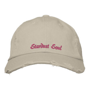 Schattigee Stardust Soul Quote Roze Rustieke Stee Geborduurde Pet