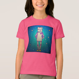 Schattigee Starry Robot Girls Shirt
