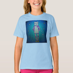 Schattigee Starry Robot Girls Shirt