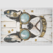 Schattigee Steampunk Boston Terrier Dog K6 Decoupa Tissuepapier (Voorkant)