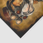 Schattigee Steampunk Bulldog in Goggles BD3 Decoup Tissuepapier (Detail)