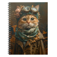 Schattigee Steampunk Cat grillige kleding A5 Journ
